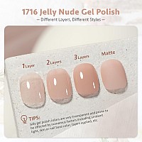 Gaoy Jelly Nude Gel Nail Polish 16Ml Sheer Natural Translucent Gel Polish Uv Light Cure For Nail Art Diy 1716 Neutral Nude