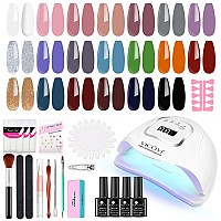 Vicovi 20 Colors Gel Nail Polish Kit With Uv Led Light Manicure Kit All Seasons Gifts For Girls Women Home Diy And Nail Salon