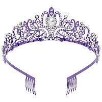 Didder Purple Tiara Crown Headband Princess Crowns For Women Girls With Combs Princess Tiaras For Little Girls Bridal Wedding Pr