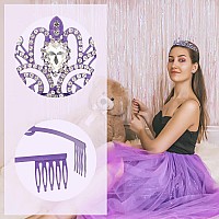 Didder Purple Tiara Crown Headband Princess Crowns For Women Girls With Combs Princess Tiaras For Little Girls Bridal Wedding Pr