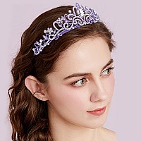 Didder Purple Tiara Crown Headband Princess Crowns For Women Girls With Combs Princess Tiaras For Little Girls Bridal Wedding Pr