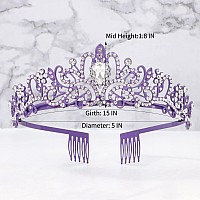 Didder Purple Tiara Crown Headband Princess Crowns For Women Girls With Combs Princess Tiaras For Little Girls Bridal Wedding Pr