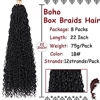 Beverlee Boho Box Braids 8 Packs Goddess Box Braids 22 Inch Bohemian Box Braids Crochet Hair Crochet Box Braids With Curly Ends