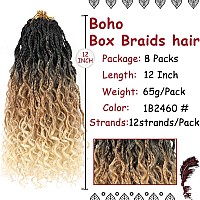 Beverlee Boho Box Braids 8 Packs Goddess Box Braids 12 Inch Bohemian Box Braids Crochet Hair Crochet Box Braids With Curly Ends