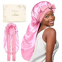 Yanibest Silk Bonnet For Sleeping Women Braid Bonnet For Long Hair With Tie Band Satin Bonnet For Braids Hair Sleeping Cap Gifts