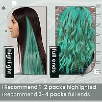 Runature Teal Hair Extensions Human Hair Clip In Extensions 20 Inch Clip In Hair Extensions Real Human Hair Invisible Clip In Ha