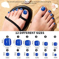 Fandamei Press On Toenails 12 Colors 288Pcs Press On Toe Nails Short Square 4 Glitter Press On Toenails Full Cover 4 Glossy F