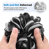 Black Loofah On A Stick Pe Soft Mesh Luffa With Nonslip Wooden Handle Made Of Soft And Sturdy Rubber Material Back Scrubber For