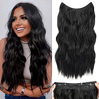 Invisible Wire Hair Exetensions 20 Inch Clip In Hair Extensions With Invisible Wire Adjustabel Size Long Wave Hair Extensions Wi