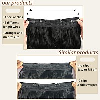 Invisible Wire Hair Exetensions 20 Inch Clip In Hair Extensions With Invisible Wire Adjustabel Size Long Wave Hair Extensions Wi