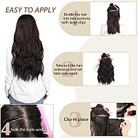 Invisible Wire Hair Extensions 20 Inch Clip In Hair Extensions Adjustable Size Long Wave Hair Extensions With 4 Secure Clips For