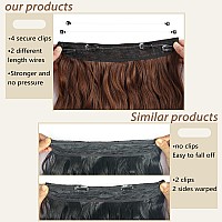 Invisible Wire Hair Exetensions 20 Inch Clip In Hair Extensions With Invisible Wire Adjustabel Size Long Wave Hair Extensions Wi