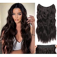 Invisible Wire Hair Exetensions 20 Inch Clip In Hair Extensions With Invisible Wire Adjustabel Size Long Wave Hair Extensions Wi