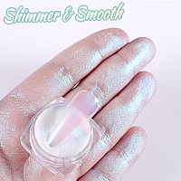 Laza Chameleon Pearl Chrome Nail Powder 8 Colors Glazed Donut Metallic Mirror Effect Pigment Iridescent Aurora Nail Glitter Ho