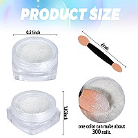 Laza Chameleon Pearl Chrome Nail Powder 8 Colors Glazed Donut Metallic Mirror Effect Pigment Iridescent Aurora Nail Glitter Ho