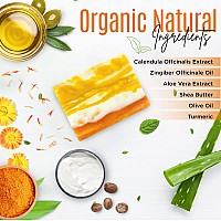 Dermaxgen Organic Turmeric Soap Bar Pure Natural Handcrafted Skincare Face Body Cleanser Blemish Control Reduce Acne Ev