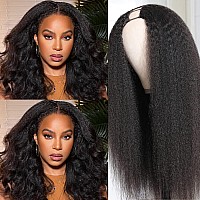 Nadula V Part Kinky Straight Wig Human Hair Glueless No Leave Out Upgraded U Part Wigs For Women Yaki Straight Vpart Wigs V Sha