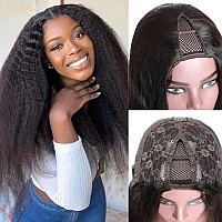 Nadula V Part Kinky Straight Wig Human Hair Glueless No Leave Out Upgraded U Part Wigs For Women Yaki Straight Vpart Wigs V Sha