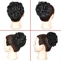 Kethbe Black Synthetic Fiber Messy Bun Hair Piece 2Pcs