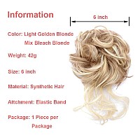 Kethbe Messy Bun Hair Piece Tousled Updo Hair Buns Extension Elastic Hair Band Hair Pieces Curly Hair Bun Scrunchie For Women 2