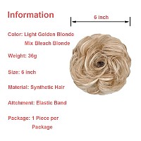 Kethbe Messy Bun Hair Piece Tousled Updo Hair Buns Extension Elastic Hair Band Hair Pieces Curly Hair Bun Scrunchie For Women 2