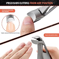 Bezox Ergonomic Angled Head Thick Toenail Clipper For Seniors Large Nail Clippers For Thick And Ingrown Nails With Metal Nail