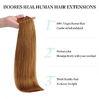 Doores Seamless Clip In Hair Extensions Medium Auburn 18 Inch 130G 7Pcs Hair Extensions Seamless Clip Ins Straight Natural Hai