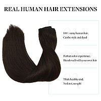 Doores Human Hair Extensions 22 Inch 150G Wire Hair Extensions And Light Dark Brown Hair Extensions Invisible Line Natural Str