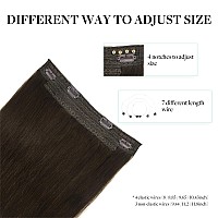 Doores Human Hair Extensions 22 Inch 150G Wire Hair Extensions And Light Dark Brown Hair Extensions Invisible Line Natural Str