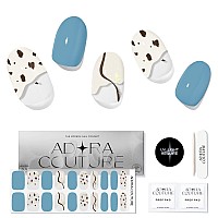 Adora Couture Semi Cured Gel Nail Strips 20Pcs French Manicure Strips Color Full Sticker Nail Wraps For Women Glaze Nail Str