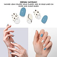 Adora Couture Semi Cured Gel Nail Strips 20Pcs French Manicure Strips Color Full Sticker Nail Wraps For Women Glaze Nail Str