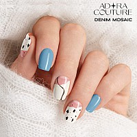 Adora Couture Semi Cured Gel Nail Strips 20Pcs French Manicure Strips Color Full Sticker Nail Wraps For Women Glaze Nail Str