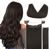 Doores Human Hair Extensions Dark Brown 22 Inch 150G Wire Hair Extensions And Hair Wire Hair Extensions Invisible Line Natural