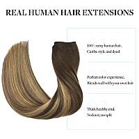 Doores Wire Hair Extensions Balayage Chocolate Brown To Caramel Blonde 22 Inch 150G Fish Line Hair Extensions And Hair Extensio