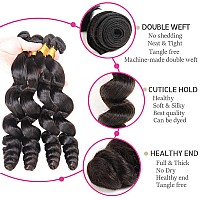 Loose Wave Human Hair Bundles Brazilian Virgin Loose Wave Bundles Ocean Wave 100 Unprocessed Weave Bundles Human Hair 4 Bundles