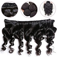 Loose Wave Human Hair Bundles Brazilian Virgin Loose Wave Bundles Ocean Wave 100 Unprocessed Weave Bundles Human Hair 4 Bundles