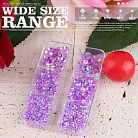 Belleboost Resin Rhinestones Kits 23456Mm Flatback Jelly Rhinestones 1 Box Lavender Purple Ab Non Hotfix Crystal Gems For