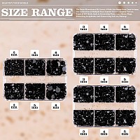 Belleboost 3600Pcs Resin Rhinestones Kits 23456Mm Flatback Jelly Rhinestones 3 Box Black Non Hotfix Crystal Gems For Diy C