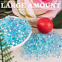 Belleboost 3600Pcs Resin Rhinestones Kits 23456Mm Flatback Jelly Rhinestones 3 Box Lake Blue Ab Non Hotfix Crystal Gems Fo