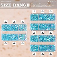 Belleboost 3600Pcs Resin Rhinestones Kits 23456Mm Flatback Jelly Rhinestones 3 Box Lake Blue Ab Non Hotfix Crystal Gems Fo