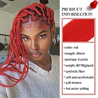 Red Pre Stretched Braiding Hair 30 Inch Kanekalon Box Braid Hair Extensions 6 Packs Yaki Texture Pre Feathered Braids Hair Easy