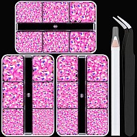 Belleboost 3600Pcs Resin Rhinestones Kits 23456Mm Flatback Jelly Rhinestones 3 Box Pink Ab Non Hotfix Crystal Gems For Diy