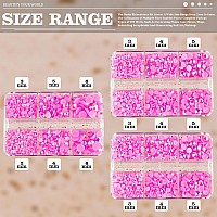 Belleboost 3600Pcs Resin Rhinestones Kits 23456Mm Flatback Jelly Rhinestones 3 Box Pink Ab Non Hotfix Crystal Gems For Diy