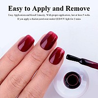 Imtiti Sheer Gel Nail Polish Jelly Dark Red Translucent Color Uvled Light Cure Gel Polish For Nail Art Diy Manicure And Pedicu