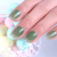 Imtiti Sheer Gel Nail Polish Jelly Eucalyptus Green Translucent Color Uvled Light Cure Gel Polish For Nail Art Diy Manicure An