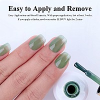 Imtiti Sheer Gel Nail Polish Jelly Eucalyptus Green Translucent Color Uvled Light Cure Gel Polish For Nail Art Diy Manicure An