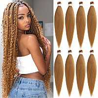 Leeven Pre Stretched Braiding Hair 8 Packs Professional Itch Free Low Temperature Synthetic Fiber Crochet Braids 36 Inch Braidin