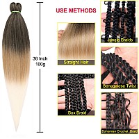 Leeven Pre Stretched Braiding Hair 8 Packs Professional Itch Free Low Temperature Synthetic Fiber Crochet Braids 36 Inch Braidin