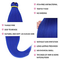 Leeven Blue Pre Stretched Braiding Hair 30 Inch 2 Pack Braiding Hair Blue Braiding Hair Extensions For Braiding Crochet Hair Az