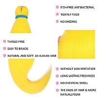 Leeven 30 Inch 2 Pack Yellow Braiding Hair Pre Stretched Extensions Braids For Twist Box Braids Crochet Hair High Temperature Sy